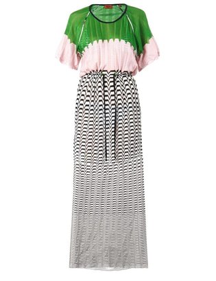 Missoni MARE Chevron and colour-block knit maxi dress