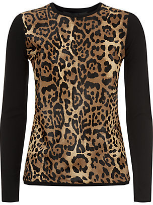 Ralph Lauren Black Label Leopard Calf Hair Sweater
