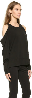 Donna Karan Long Sleeve Cold Shoulder Tunic