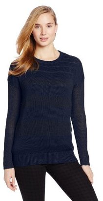 Vince Camuto Women's Decending Sheer Stripes Long Sleeve Sweater