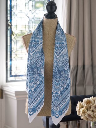 Sheridan Godot nautilus blue scarf, 100% silk
