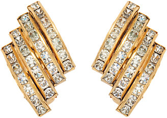 Susan Caplan Vintage 1980s Butler & Wilson Swarovski Crystals Deco-Style Earrings, Gold  Clear