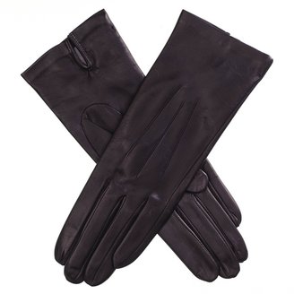 Black Ladies' Silk-Lined Leather Gloves