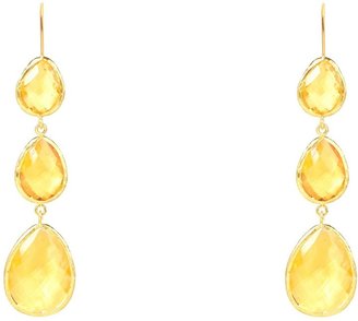 House of Fraser Latelita London Gold citrine yellowtriple drop earrings