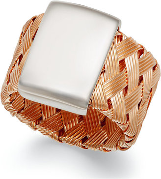 Roberto Coin The Fifth Season by 18k Rose Gold over Sterling Silver Ring, Woven Ring