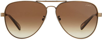 Lanvin Classic Metal Aviator Sunglasses, Bronze