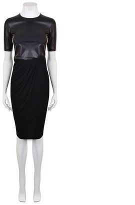 Gucci Leather Jersey Short Sleeved Dress