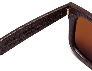 Ray-Ban 'Wayfarer' leather sunglasses