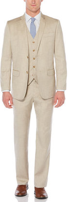 Perry Ellis Regular Fit Tan Herringbone Suit