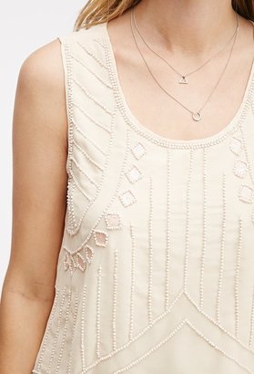 Forever 21 FOREVER 21+ Bead-Embroidered Chiffon Top