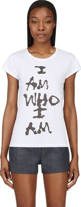 Diesel White T-Lindo-K I Am Who I Am Cotton Jersey T-Shirt