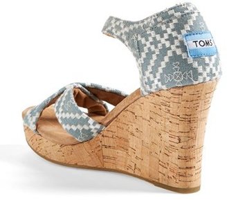 Toms Embroidered Wedge Sandal