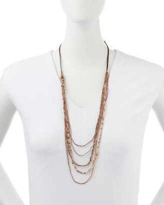 Nakamol Beaded Multi-Strand Necklace, Brown/Pink/Bronze