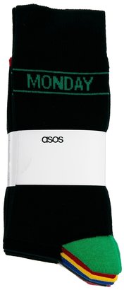 ASOS 7 Pack Socks With Weekdays Design