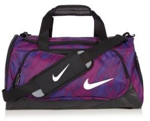 Nike Purple striped canvas gym bag