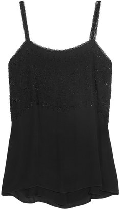 L'Agence Bead-embellished silk camisole