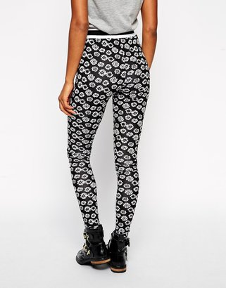 ASOS TALL Floral Printed Leggings With Elastic Waistband
