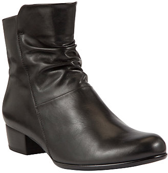Gabor Jensen Leather Ruched Ankle Boots, Black