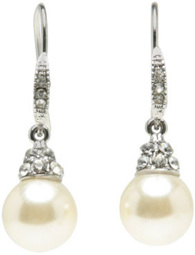 Monet Pave pearl drop earring