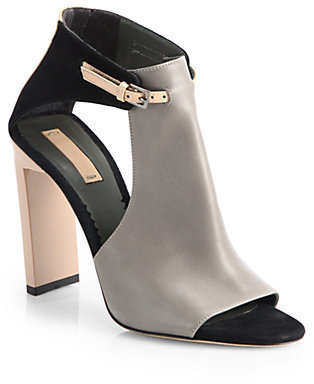 Reed Krakoff Atlast Leather & Suede Cutout Colorblock Ankle Boots
