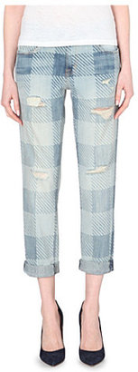 Current/Elliott Striped patchwork print jeans