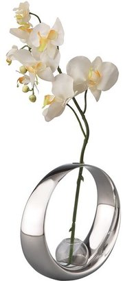 Nambe 'Globe' Bud Vase with Silk Orchid