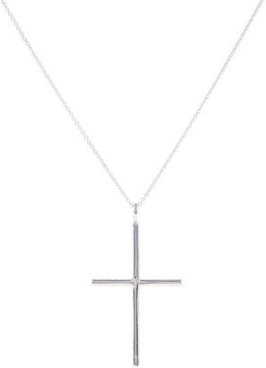 Ileana Makri Diamond & White Gold Cross Pendant Necklace-Colorless