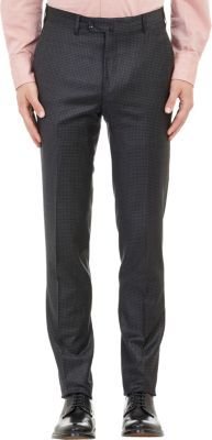 Valentini Worsted Wool Plaid Trousers