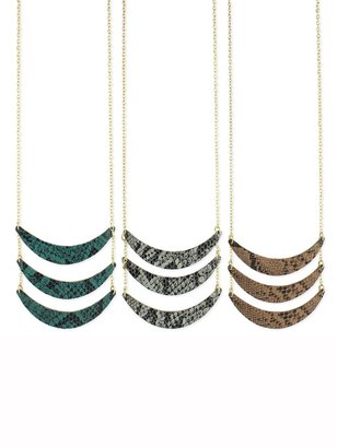 Z Designs Snakeskin Crescent Bib Necklace