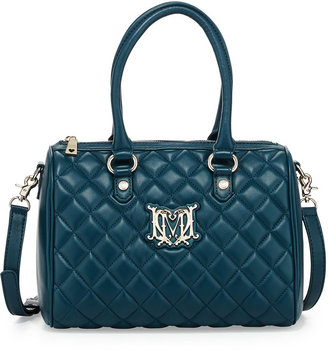 Love Moschino Quilted Faux-Leather Mini Duffel Bag, Teal