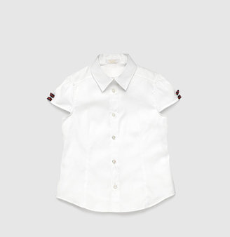 Gucci White Stretch Cotton Button-Down Shirt