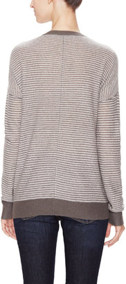 Zara Cashmere Striped V-Neck Sweater