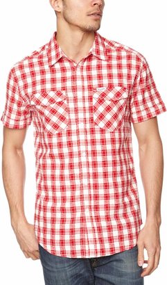 Wrangler Short Sleeve Gingham Men's Shirt Rococco Red Medium