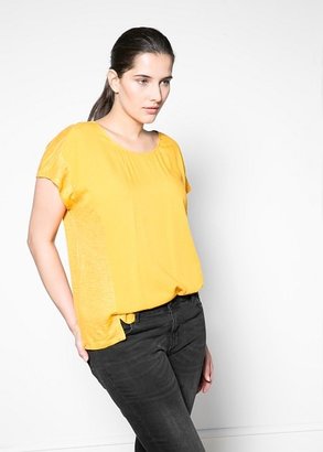 Violeta BY MANGO Contrast Linen T-Shirt