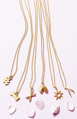 Dogeared 'Reminder - Wish' Wishbone Pendant Necklace