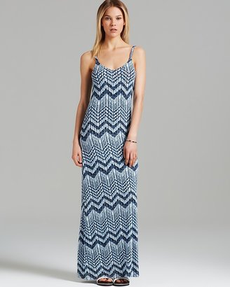 Aqua Maxi Dress - Zigzag Print Cami