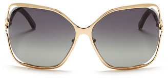 Chloé Oversized suspended wire-rim sunglasses