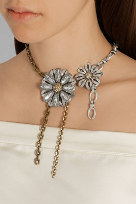 Lanvin Gold and silver-tone Swarovski crystal necklace