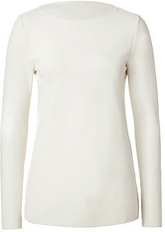 Paco Rabanne Metallic Insert Crepe Top in White/Silver