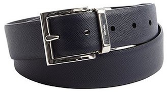 Prada navy leather reversible belt