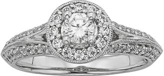 Vera Wang Simply vera igl certified diamond halo engagement ring in 14k white gold (3/4 ct. t.w.)