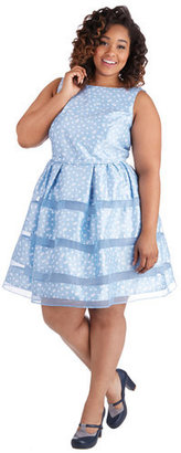 Taylor/Siouni & Zar Corp. Dinner Party Darling Dress in Blue Bubbles - Plus Size