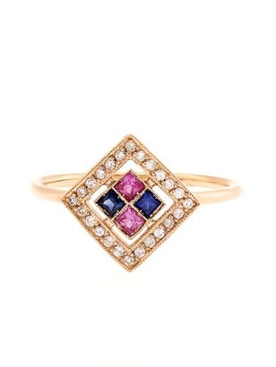 SABINE G Diamond, sapphire & white-gold ring