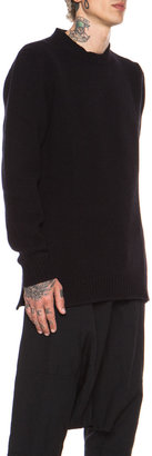 Comme des Garcons SHIRT Oversized Asymmetric Knit Wool Sweater in Black