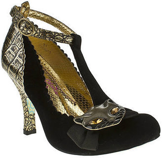 Irregular Choice Womens Black Gold Man Made High Heels Party Shoes
