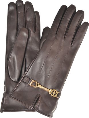 Moschino Peace & Love leather gloves