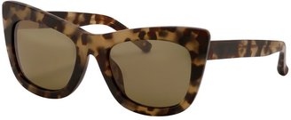 3.1 Phillip Lim Frosted Khaki Tortoise Cat Eye Sunglasses