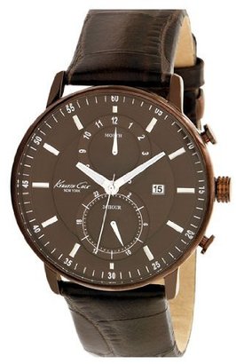Kenneth Cole New York Men's KC1778 Brown Dial Brown Leather Strap