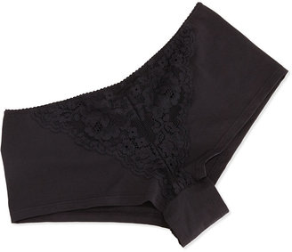 Cosabella Ravello Lace-Inset Hotpants, Black