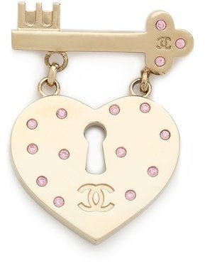 WGACA What Goes Around Comes Around Vintage Chanel Key Heart Brooch